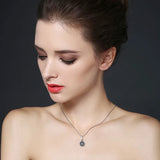 Black Awn 925 Sterling Silver Spinel Necklace for Women Pendants