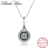Black Awn 925 Sterling Silver Spinel Necklace for Women Pendants