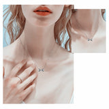 925 Silver Bow-knot Necklace for Women - Gift K018