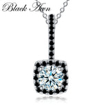 Square Sterling Silver Pendant Necklace for Women P051