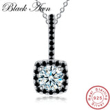 Square Sterling Silver Pendant Necklace for Women P051