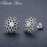 925 Silver Snowflake Stud Earrings for Women T203