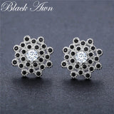 925 Silver Snowflake Stud Earrings for Women T203