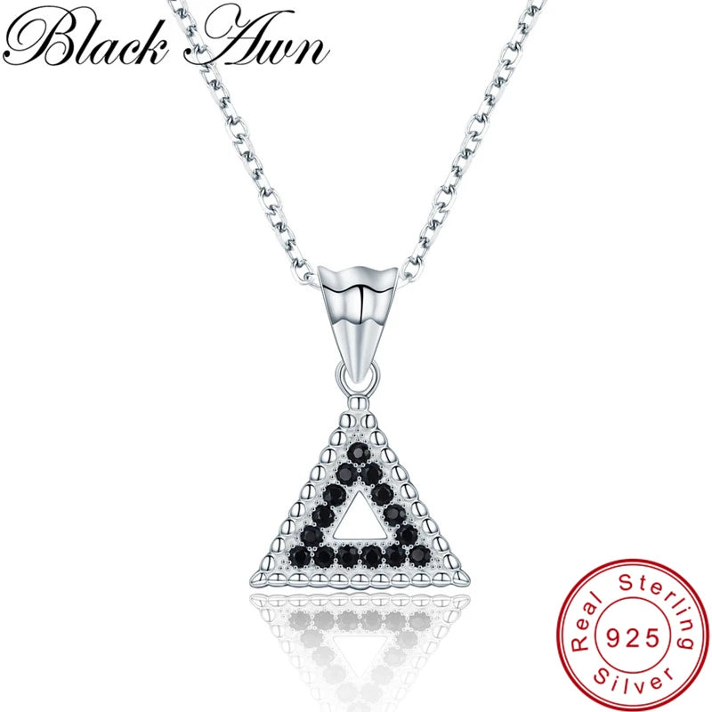 925 Silver Necklace Women Spinel Slide Pendant