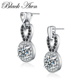 [BLACK AWN] 925 Sterling Silver Spinel Earrings for Women