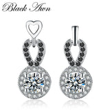 [BLACK AWN] 925 Sterling Silver Spinel Earrings for Women