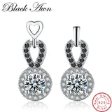 [BLACK AWN] 925 Sterling Silver Spinel Earrings for Women