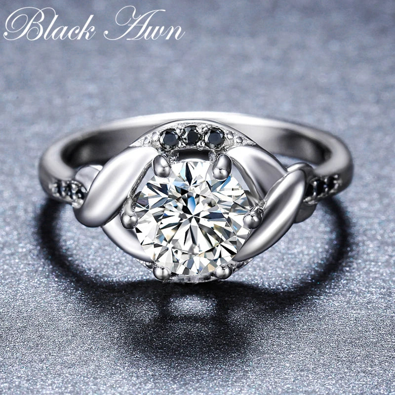 Silver Flower Wedding Ring for Women GR076