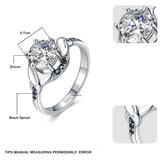 Silver Flower Wedding Ring for Women GR076