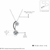 925 Silver Necklaces Black&White Stone Pendant