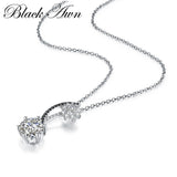 925 Silver Necklaces Black&White Stone Pendant