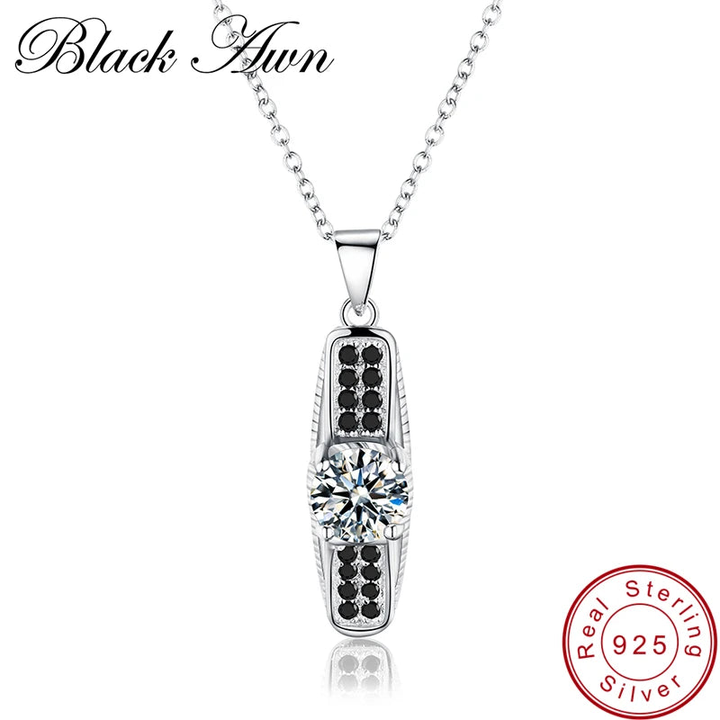 925 Silver Slide Necklace for Women Jewelry Classic Round Pendants