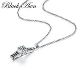925 Silver Slide Necklace for Women Jewelry Classic Round Pendants