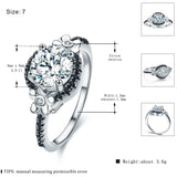 Flower Silver Spinel Wedding Engagement Ring for Women