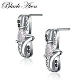 Spinel Bow-knot Heart Stud Earrings for Women