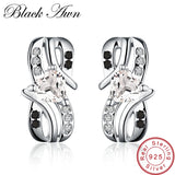 Spinel Bow-knot Heart Stud Earrings for Women