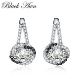 925 Silver Black Spinel Stone Stud Earrings for Women T110