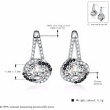 925 Silver Black Spinel Stone Stud Earrings for Women T110