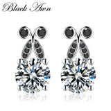 925 Silver Black Spinel Stone Stud Earrings for Women