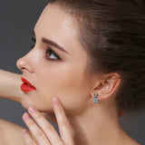 925 Silver Black Spinel Stone Stud Earrings for Women