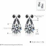925 Silver Black Spinel Stone Stud Earrings for Women