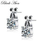 925 Silver Black Spinel Stone Stud Earrings for Women