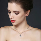 925 Sterling Silver Necklace Spinel Stone Oval Pendant