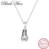 925 Sterling Silver Necklace Spinel Stone Oval Pendant