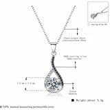 Water-Drop Necklace for Women Sterling Silver Jewelry P084
