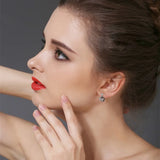 925 Sterling Silver Stud Earrings with Spinel Stone T169