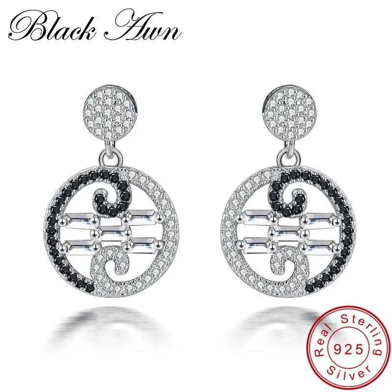 925 Sterling Silver Stud Earrings with Spinel Stone T169