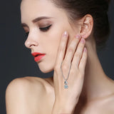 Sterling Silver Spinel Flower Necklace for Women P153