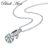 Sterling Silver Spinel Flower Necklace for Women P153