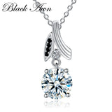 Sterling Silver Spinel Flower Necklace for Women P153
