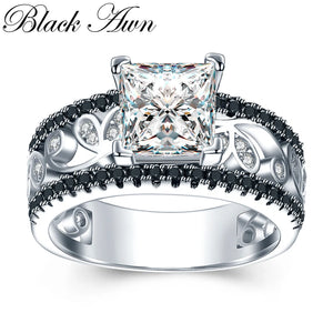 Silver Female Engagement Wedding Ring C020