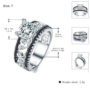 Silver Female Engagement Wedding Ring C020