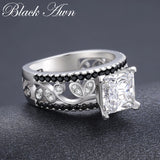 Silver Female Engagement Wedding Ring C020