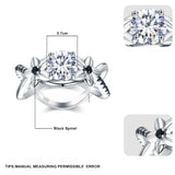 Silver Flower Wedding Ring for Women Bague Jewelry G095