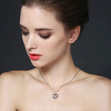 Black Awn Spineld Necklace for Women Heart Pendant P174
