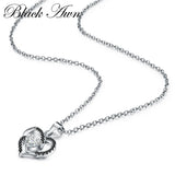 Black Awn Spineld Necklace for Women Heart Pendant P174