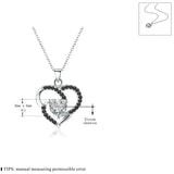 Black Awn Spineld Necklace for Women Heart Pendant P174