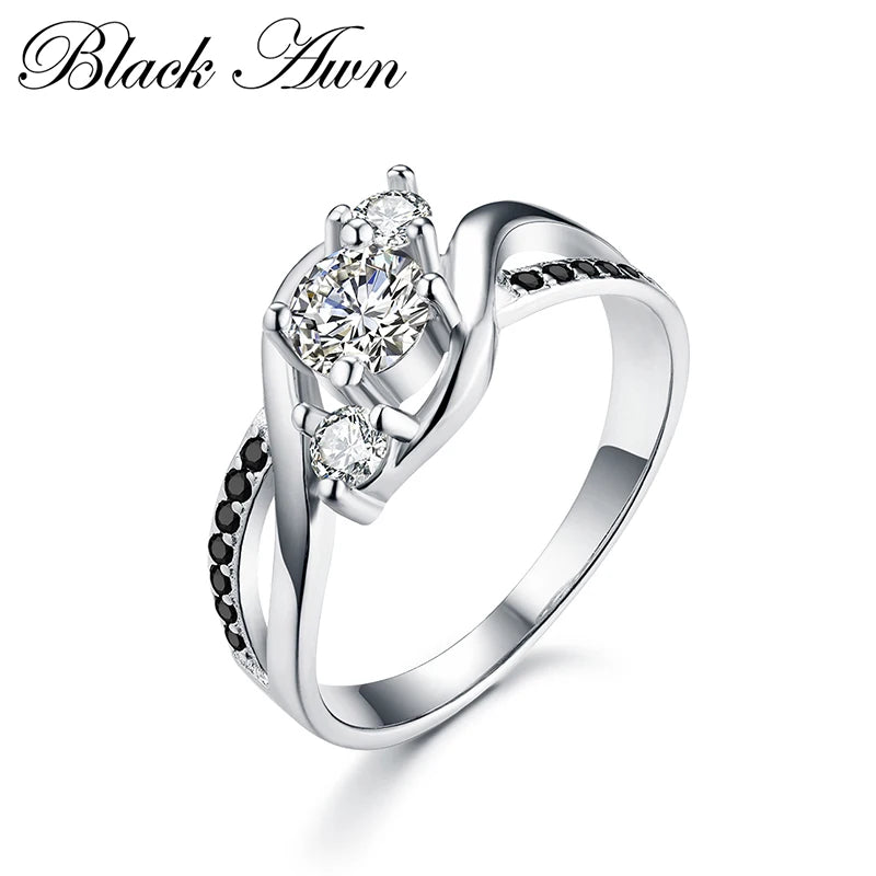 Silver Jewelry Engagement Rings for Women Wedding Bague Size 6 7 8 9
