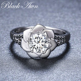 Silver Ring Female Flower Wedding Rings Women Jewelry G073