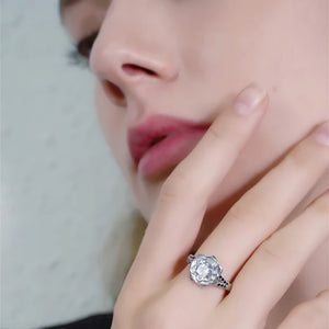 Silver Ring Female Flower Wedding Rings Women Jewelry G073