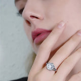 Silver Ring Female Flower Wedding Rings Women Jewelry G073