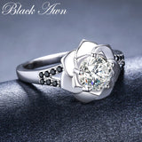 Silver Ring Female Flower Wedding Rings Women Jewelry G073