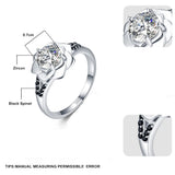 Silver Ring Female Flower Wedding Rings Women Jewelry G073