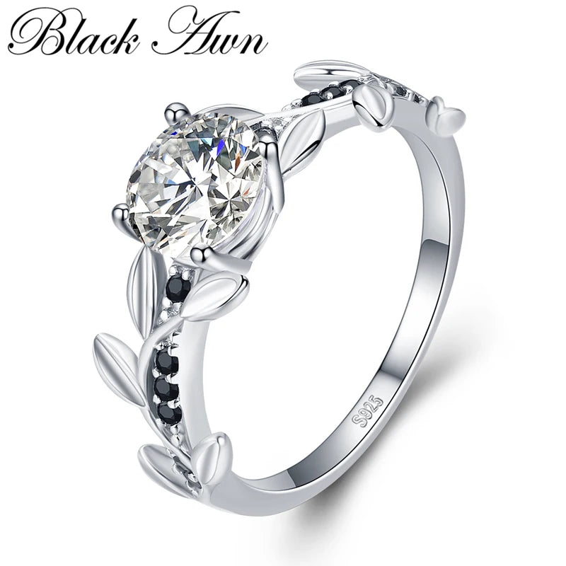 Silver Ring Finger Wedding Rings for Women Female Bague Jewelry G079