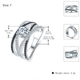 Silver Hollow Engagement Ring Women Bague Gift Jewelry