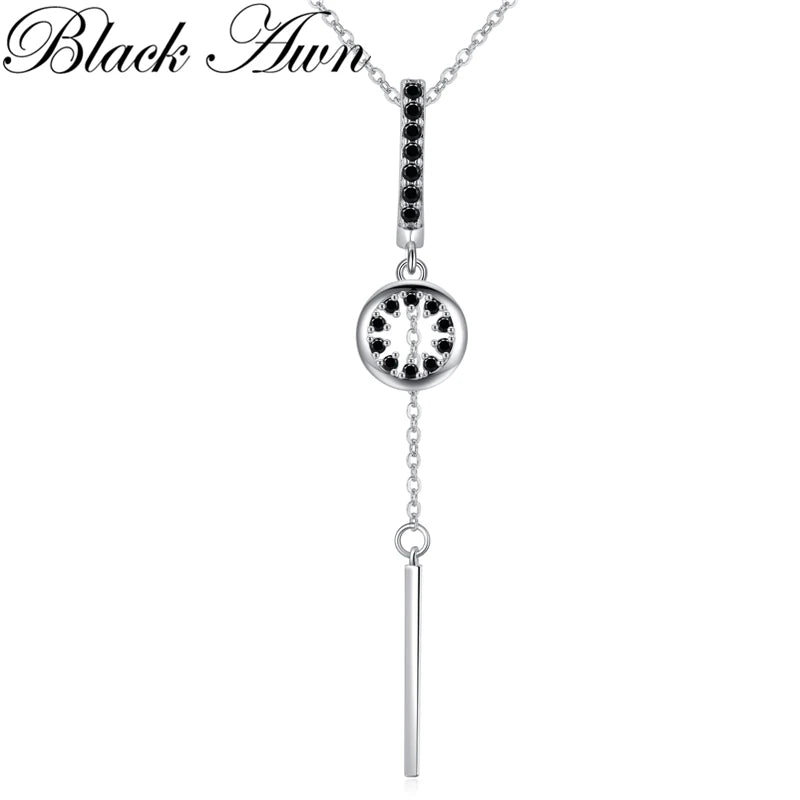 AWN Silver Slide Necklace Classic Round Necklaces&Pendants K073